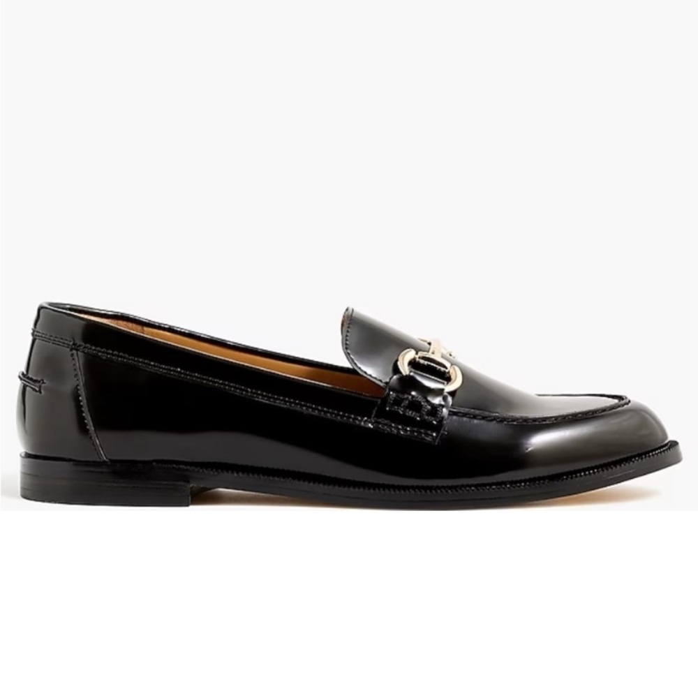 J. Crew Classic Black Loafers w Gold Accent Bar Size 8.5M Brand New in Box - Picture 3 of 11